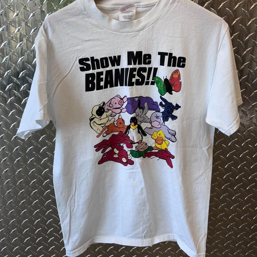 Vintage 1990s show me the beanies beanie babies graphic tee, size medium!